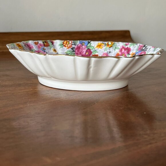 Royal Albert "Rose Chintz" Oval Sweetmeat Dish Nuts Candy Bone China England - Picture 9 of 10